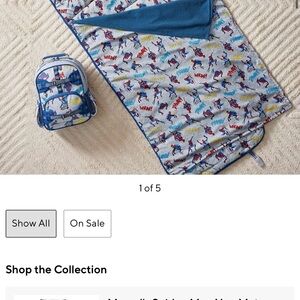 Blue and Red Superhero nap mat